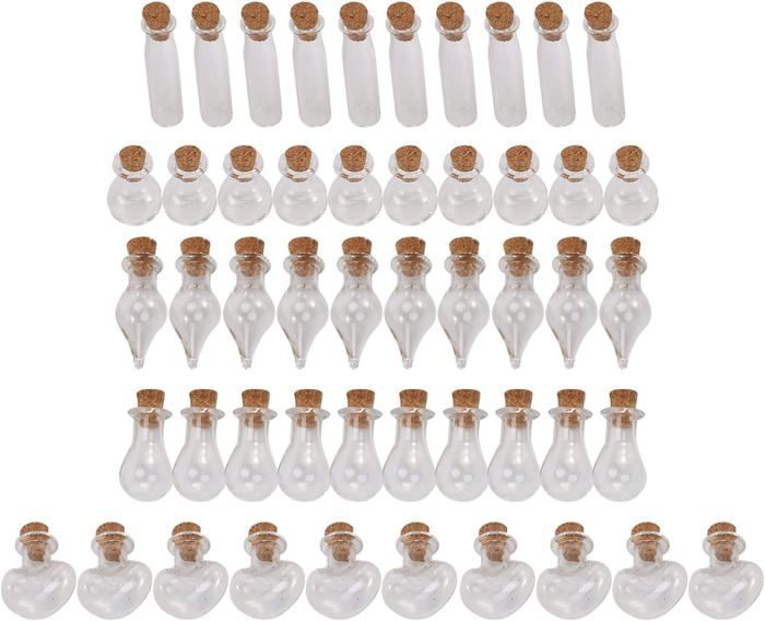 Lot De 50 Mini Bouteilles En Verre 30 Ml Avec Bouchon Aluminium - Petits Flacons Vides étanches Pour Huiles Essentielles, épices, échantillons - 5