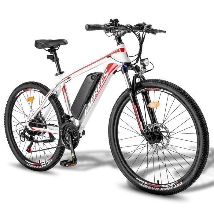 FAFREES 26 Hailong One - Vélo électrique 26 VTT - Moteur 450W Batterie 36V/13.5Ah - Shimano 21 vitesses - Autonomie 100km - Blanc