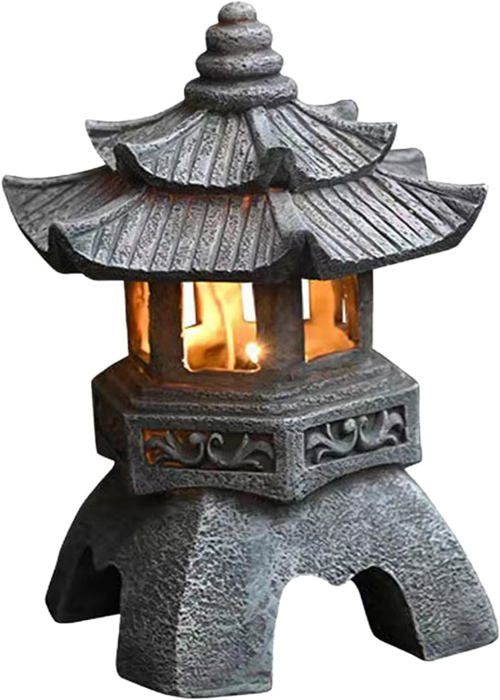 Figurine Miniature Pagode Japonaise Bonsaï - Statue Jardin Zen Asiatique Pour Décoration Intérieur Extérieur