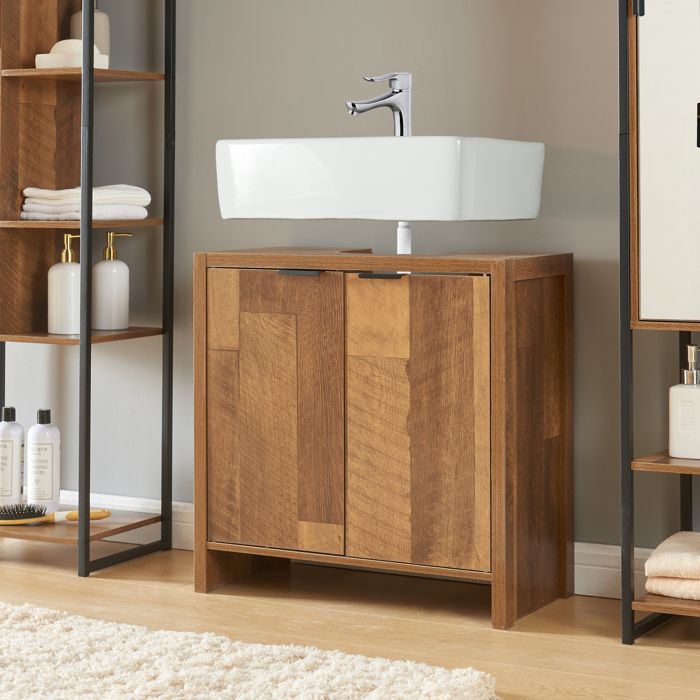 Meuble sous lavabo Namsskogan 60 x 60 x 30 cm effet noyer noir