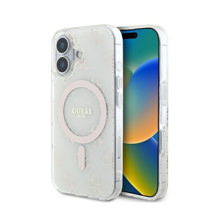 Coque pour iPhone 16 Plus Guess IML 4G Fond MagSafe GUHMP16MH4D4DTEW
