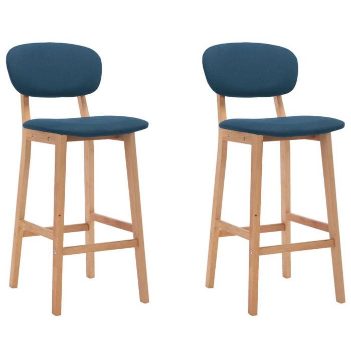 SALE 2025Tabourets de bar - lot de 2 - Tabourets de Cuisine - bleu tissu - 45x47x92 cm114 Kg 7173