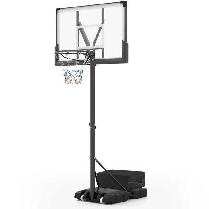 Panier De Basket-Ball Sur Pied Avec Hauteur Réglable à 12 Niveaux 232-305 CM, Ensemble De Basketball Avec Roues Panneau Arriere Incassable 92624776