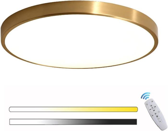 Led Plafonnier Doré Rond Panneau Intérieur Lampe De Plafond Chambre