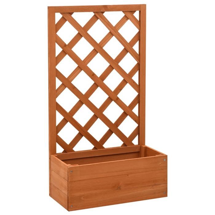 Cosisti Jardinière avec Treillis Bac avec Treillis bac à Fleurs jardinière sur Pied Lit Surélevé Pot à Plantes Boîte à Fleurs Jardin PP -Blanc-80 x 40 x 136 cm