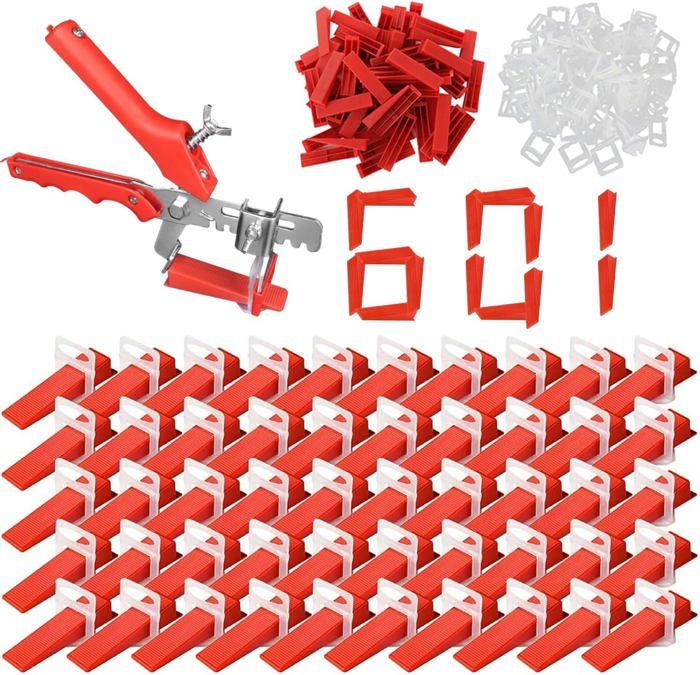 Kit De Nivellement Pour Carrelage, 600Croisillon Autonivelant 2mm 200 Réutilisable Cale Carrelage, 1Pince, 1Couteau à Crochets - Bricolage