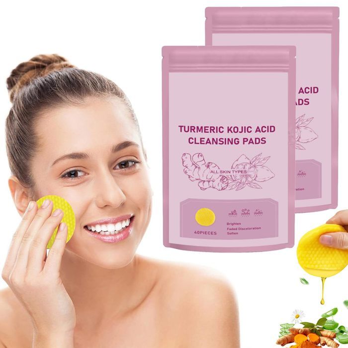 Cotons éclaircissants Au Curcuma Et Acide Kojic - 25 Pièces - Gel Nettoyant Visage - Neuf