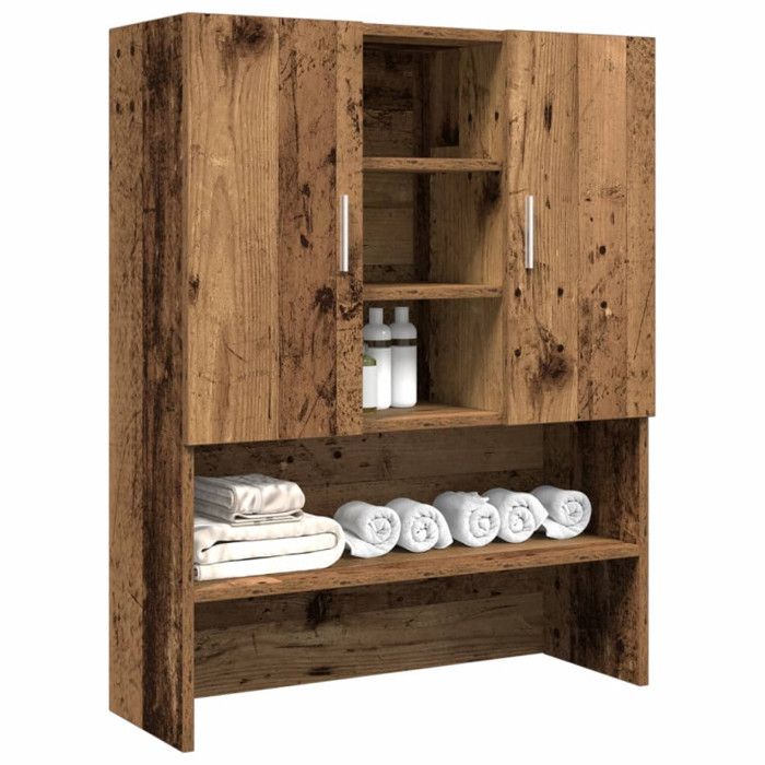 Meuble pour machine à laver vieux bois 705x255x90 cm