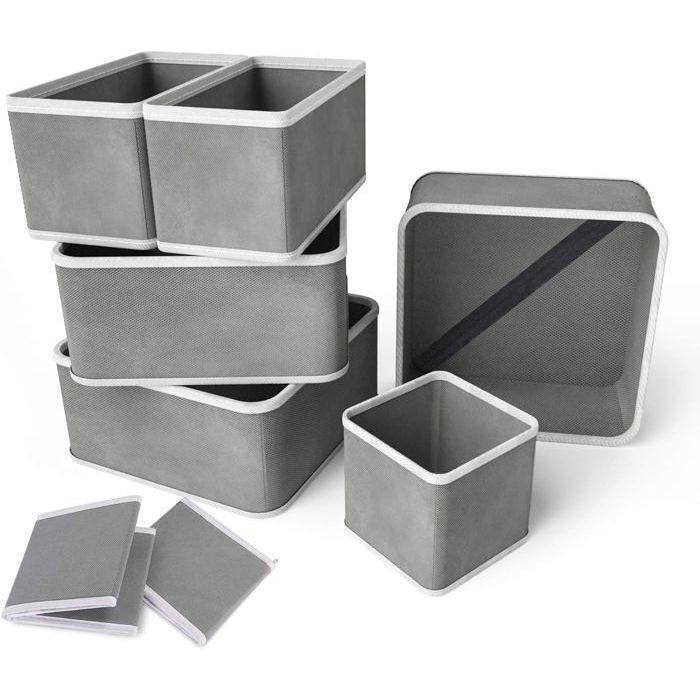 Organisateur de tiroir boîte de rangement pliable en tissu pour sous-vêtements soutiens-gorge chaussettes cravates écharpes j