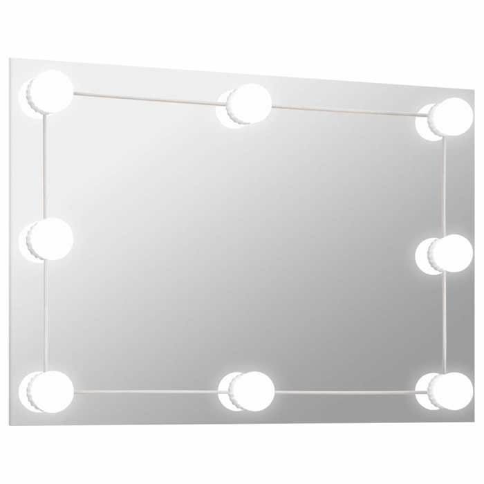 Haut de gamme - Miroir mural avec lampes LED Rectangulaire Verre EU03_1948320