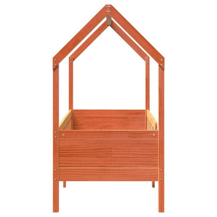 BURKE* Lit simple 80x160 cm Structure de lit classique denfants forme de maison sans matelas pin- LL7877