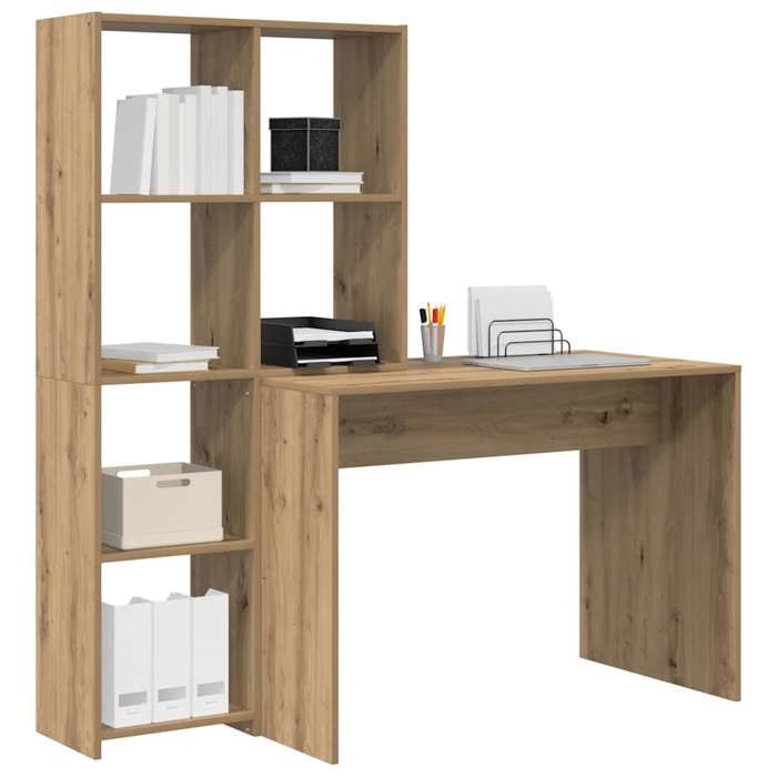 Bureau Marron CLOUD Table à écrire Pour 1 personne Chêne artisanal 138 5x55x143 cm bois dingénierie BBB275