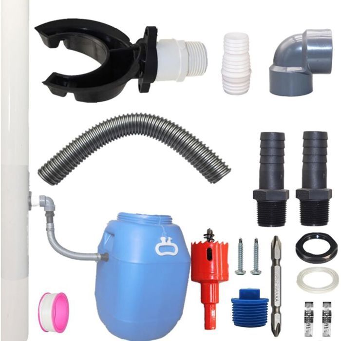 Recuperateur d Eau de Pluie pour Tuyau de Descente Ø 70-110mm Récupérateur Eau de Pluie pour Descente de gouttière Collecteur Ea