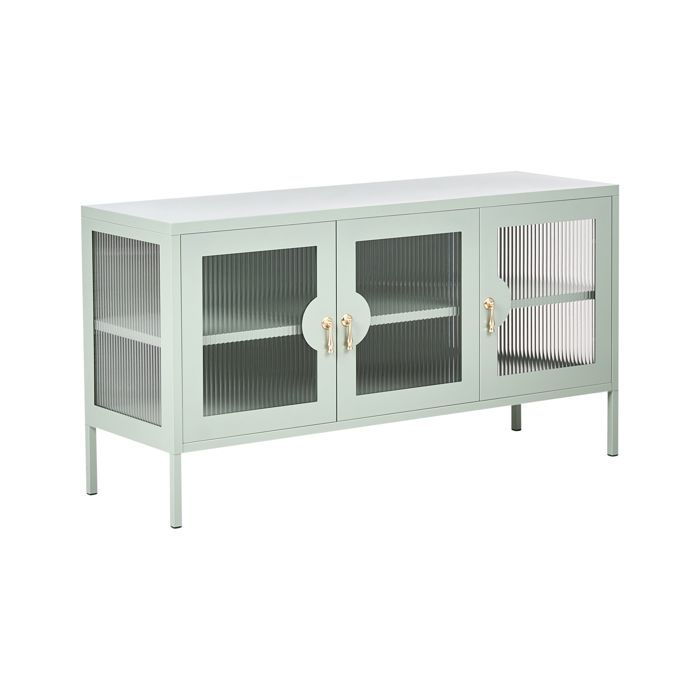 Commode 3 portes GLEORA Métal Vert menthe