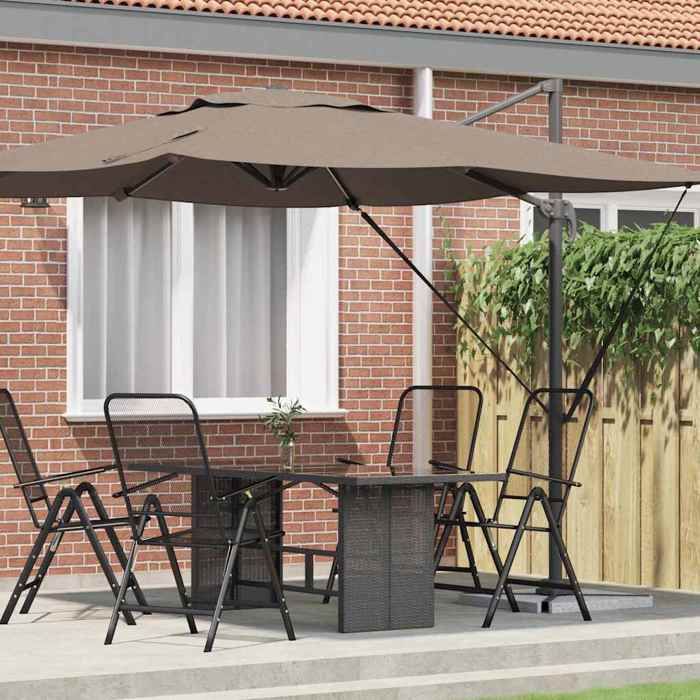 vidaXL Parasol de patio Sable Auvent en polyester 3m Hauteur réglable - vue 9