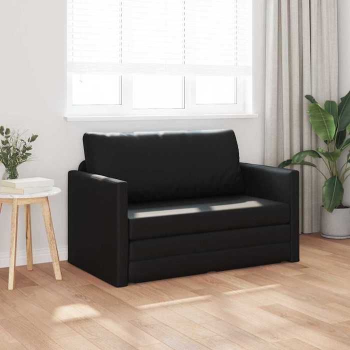 Noir SOFA Convertible - PHSH - Canapé-lit - 110cm Noir Simili cuir C955