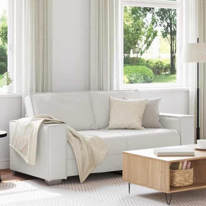 Blanc Canapé Blanc 180x80x84 cm tissu - Canapés H6464