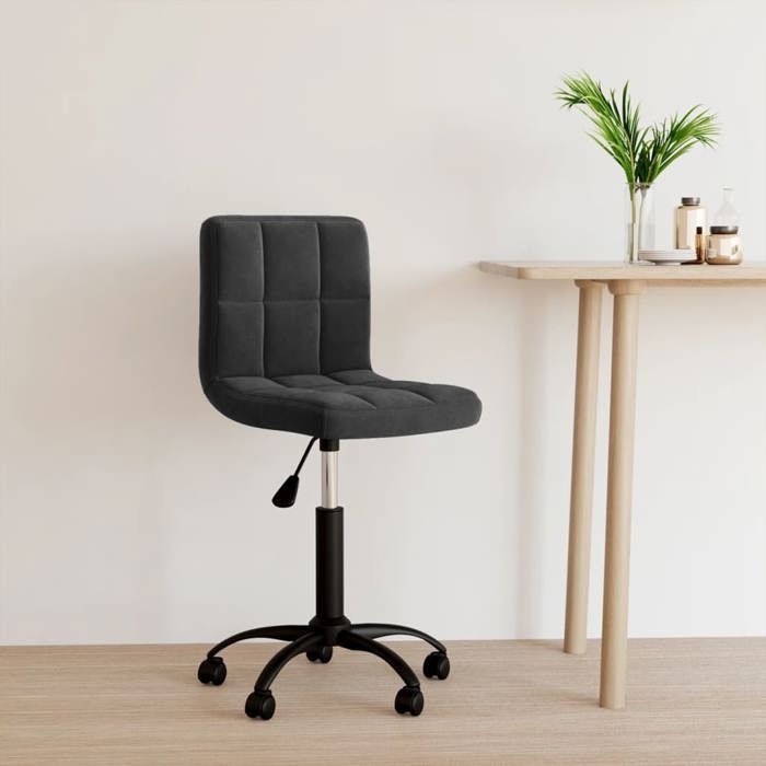 Magnifique Chaise de bureau ergonomique pivotante 40x47x(76-87 5)cm 1 PERSONNE Noir Velours 9874