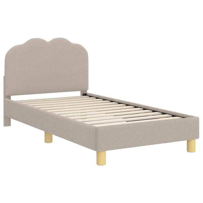 80x160 cm Cadre de lit pour enfants - VIDAXL - Lit simple - avec tête de lit Gris clair L14218