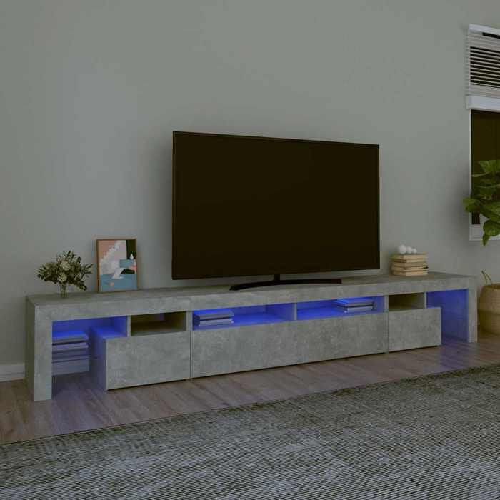 Maison Exclusive - Meuble TV avec lumières LED Gris béton 260x36 5x40 cm