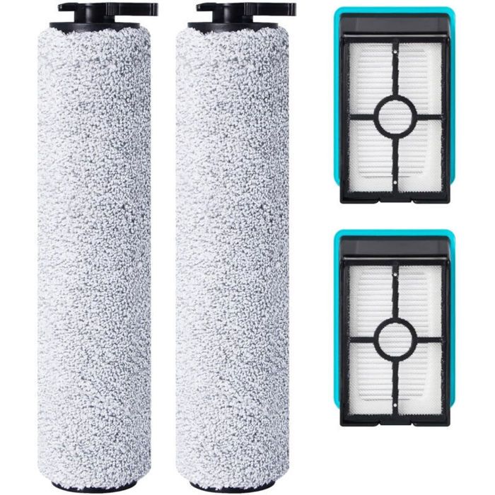 Rouleau de brosse de rechange et filtre HEPA pour Bissell CrossWave HF2/3845N/3831 Aspirateur Balai Laveur à Câble 2 rouleaux de