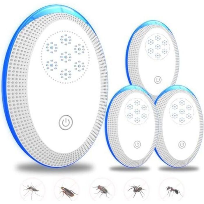 4pcs Répulsif ultrasons - Anti nuisibles et insectes Sans danger pour animaux - Intérieur