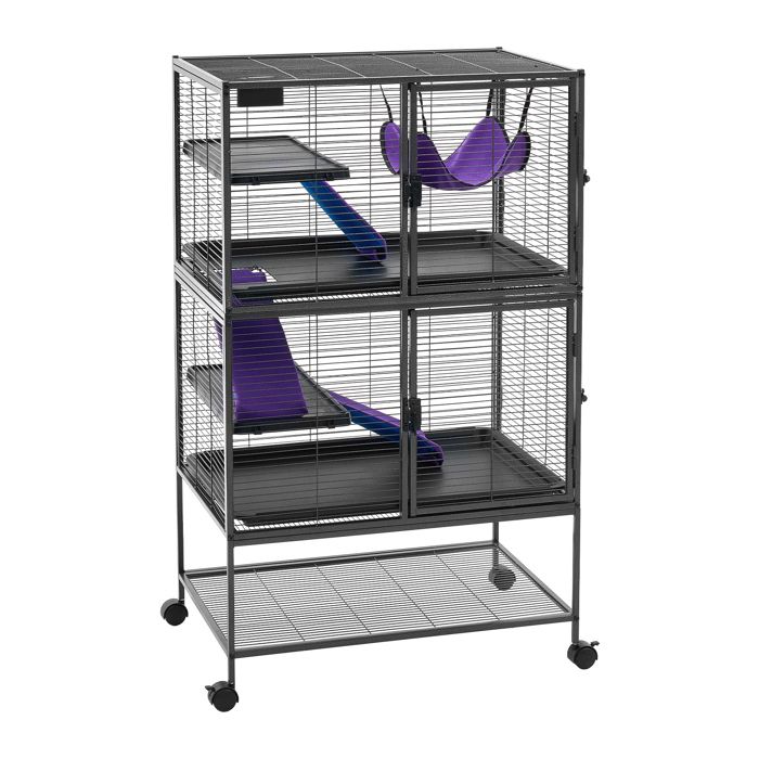 Cage pour petits animaux - DUOKU - JM-XC-090 - 4 niveaux - avec roulettes - 770x520x1300 mm