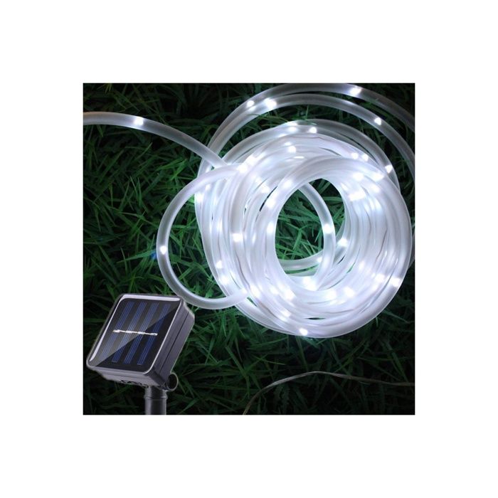 Guirlande Ruban Lumineuse Solaire 50 LEDs 23ft/7m de Cuivre Extérieur Tube Rope Guirlande Lumineuse Décative pour TUBE LUMINEUX