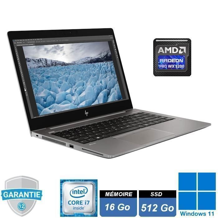 PC portable - HP - Zbook- 14u Gen6 - 14 - i7-8565U - RAM 16Go - SSD 512Go - Radeon WX3200 - Windows 11 Pro