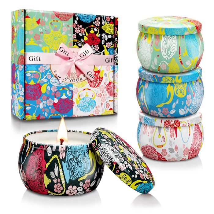 Bougies Parfumées En Cire De Soja - Lot De 12 Parfums Différents - 100% Naturelles, Mèche Coton - Temps De Combustion 18-20h - Idéales Cadeau Noël, Décoration, Relaxation