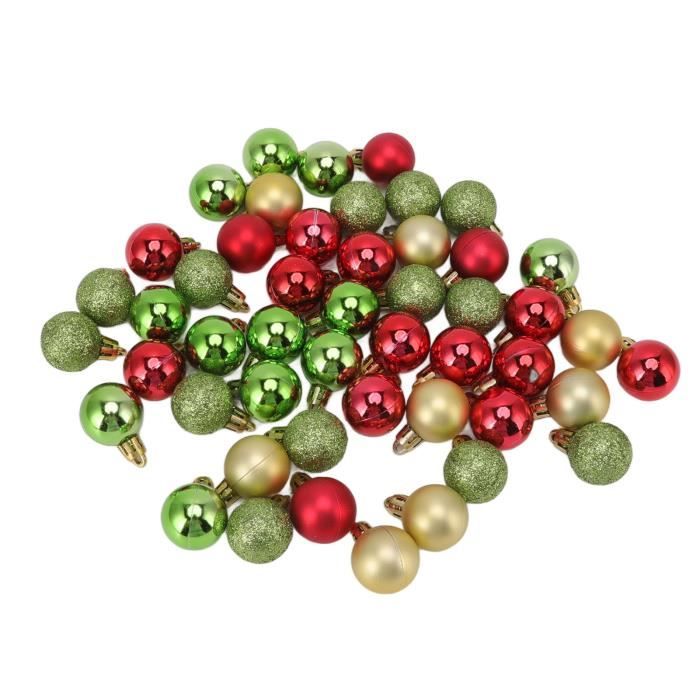 Akozon Mini boules de Noël Mini Boule de Sapin de Noël, 49 Pièces