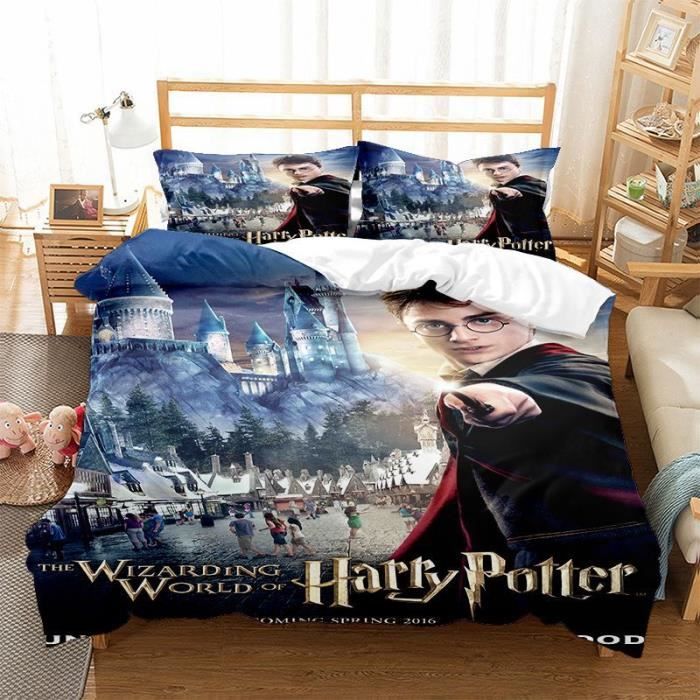Housse de Couette Harry Potter Parure de lit Harry Potter 200x200cm + 2 ...