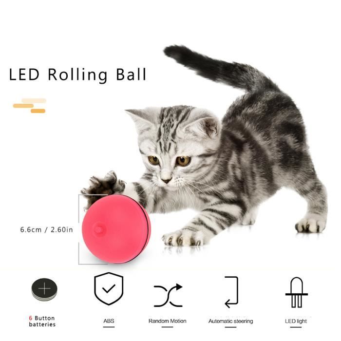 Pet Led Clignotant Boule De Roulement Wicked Ball Rotatif Jouet Pour Chat Jouet Electrique Pour Animaux De Compagnie Rouge Cdiscount Animalerie