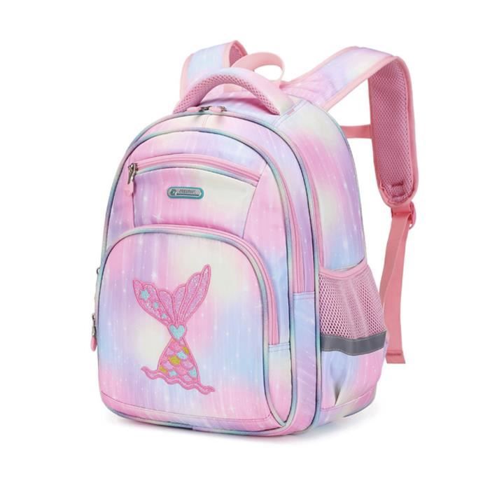 Sac À Dos Cartable pour Enfants Filles Sac décole Cartable Maternelle Mignon de Dessin Animé Multi Compartiments Tissu Oxford