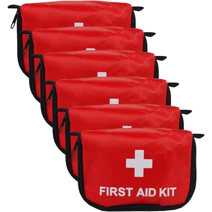 Trousse De Secours Vide – Sac Oxford Rouge, Compact, Léger, Poche Intérieure, Pour Voyage, Camping, Randonnée