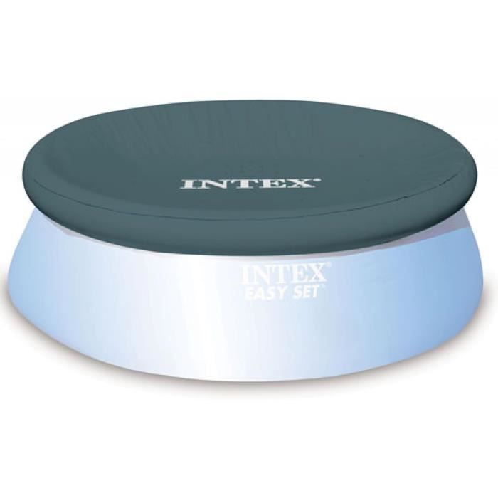 Bâche Hiver INTEX Pour Piscine Ronde Diamètre 4.57 M - Épaisseur Renforcée, Traitement Anti-UV, Cordes De Fixation