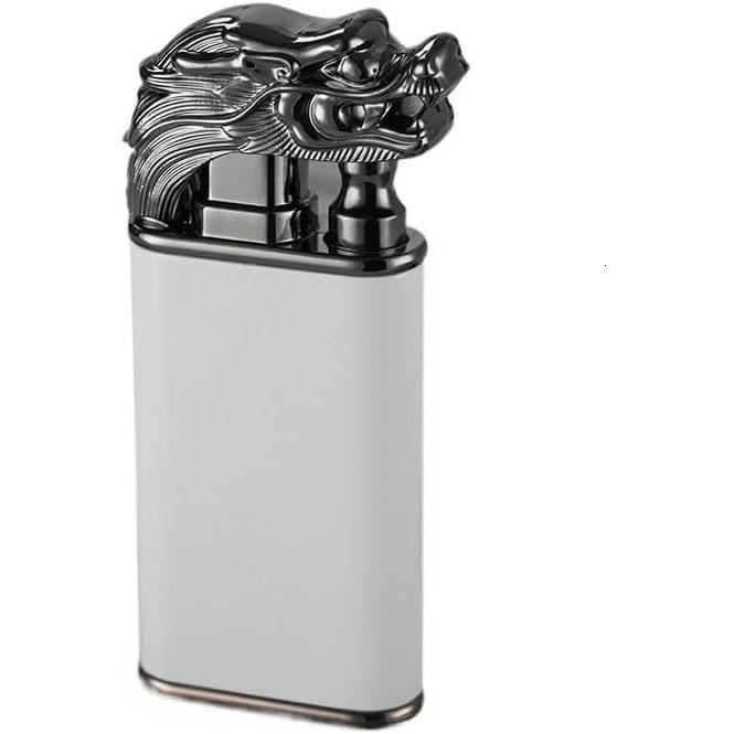 CIGARLOONG Coupe-Cigare Double Lame + Briquet Triple Jet Butane Rechargeable – Design Argent Élégant, Coupe Précise Jusqu'à 50/64