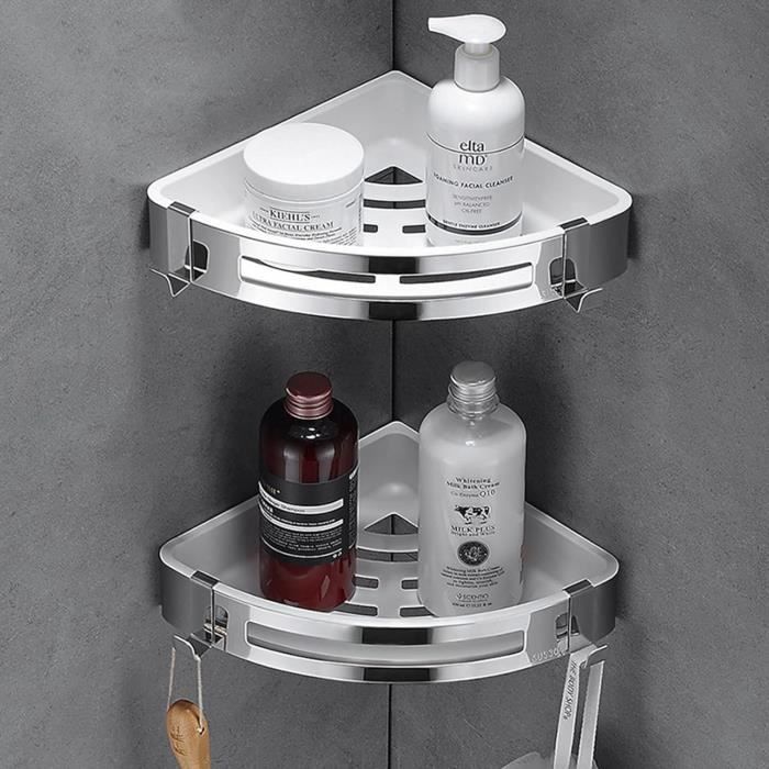 Étagère de douche et Raclette de Vitre avec support - Étagère Panier de  rangement Sans Perçage - Salle de Bain - Acier Inox