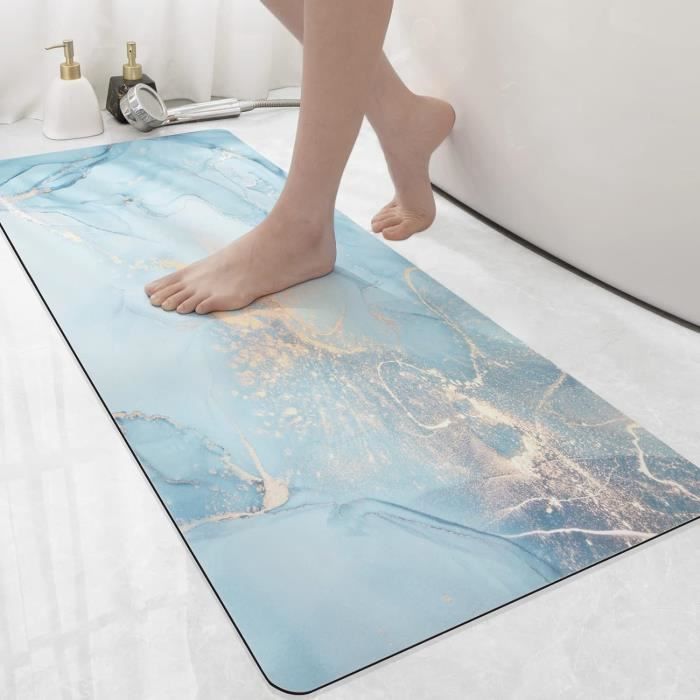 Tapis Salle De Bain Antidérapant 100x160 Cm - Diatomite Super Absorbant Séchage Rapide Gris