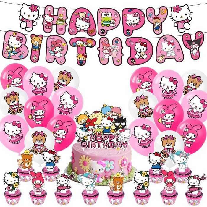 Coloriages d'anniversaire Hello Kitty pour enfants