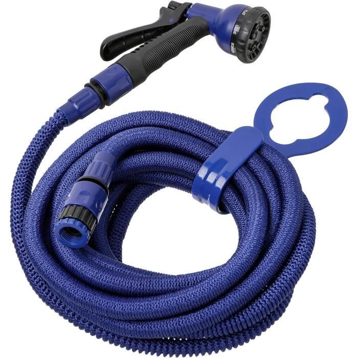 Tuyau D'arrosage 8 M Extensible 23 Mètres Anti-nœud Bleu