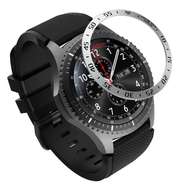Pour Samsung Gear S3 Frontier Balance Montre anneau adhesif couverture anti rayures Metal Watch Bracelet 6891 Cdiscount Telephonie