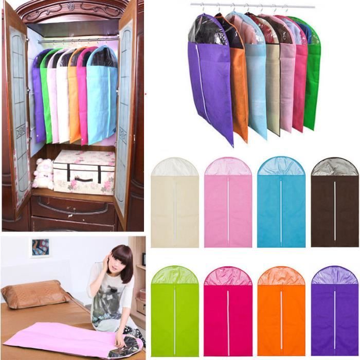 Housse Rangement Vêtement Costume Chemise Robe Manteau Sac Suspendu