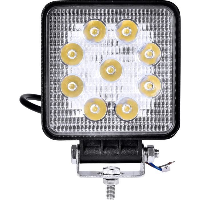 Phare de Travail LED, 12V 27W Projecteur LED Voiture Lampes de Travail,  Etanche IP67 Spot Flood Feux Antibrouillard LED, A457 - Cdiscount Auto