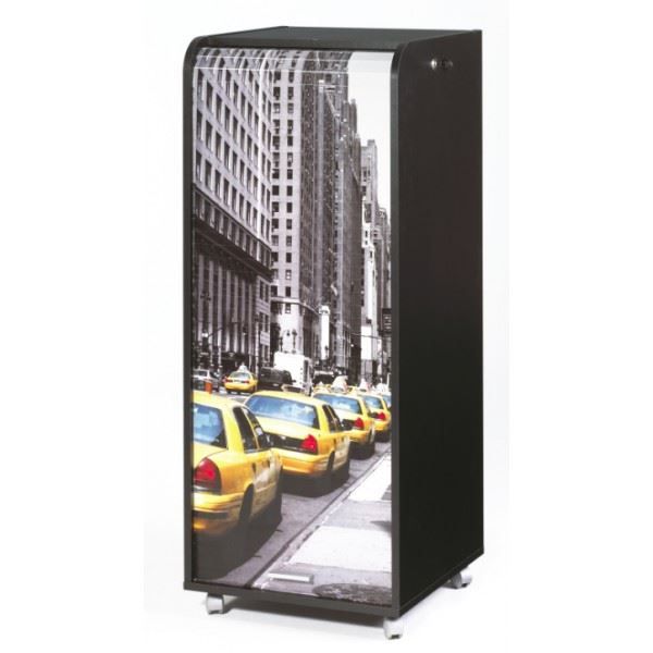 caisson de bureau mobile contemporain noir et imprimé taxi new york - l 47,2 cm