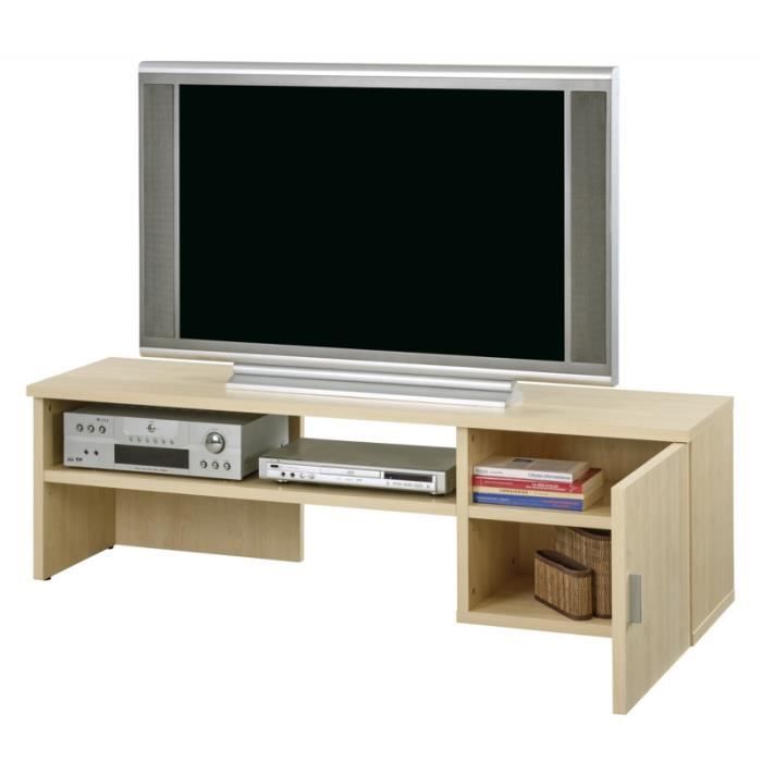 meuble tv 150 cm 65 pouces maxi 1 porte - erable - l 150.2 x l 42.5 x h 48.3 cm
