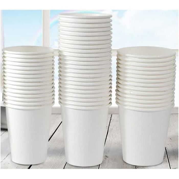 Lot 500 Gobelets Carton 7 Oz (200 Ml) Biodégradables + Agitateurs Bois – Écologiques, Jetables, Chaud & Froid – Idéal Événements & Quotidien