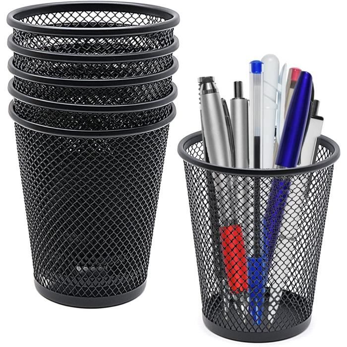 Porte Stylo En Silicone Géométrique Blanc - Pot à Crayons Bureau Original, Rangement Papeterie & Maquillage