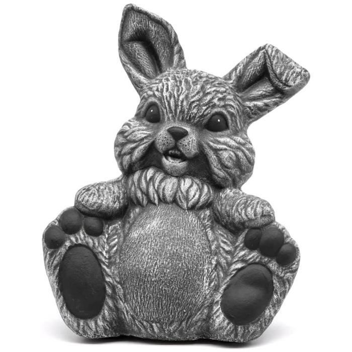 Statue Lapin En Pierre Naturelle Résistante Au Gel - Déco Jardin Faite Main Allemande