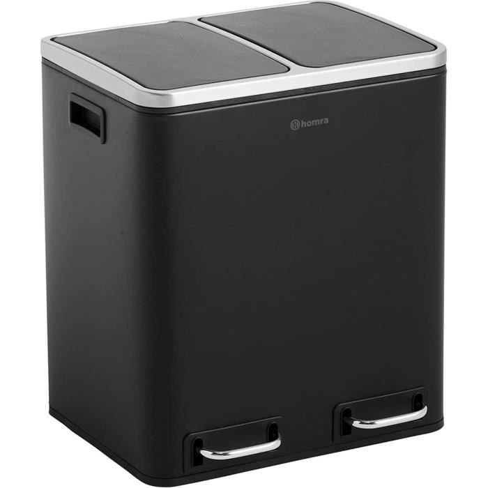 Poubelle Double Wesco Gini Eco Collector 2x15L, Acier Argenté, Ouverture Pédale, Neuve